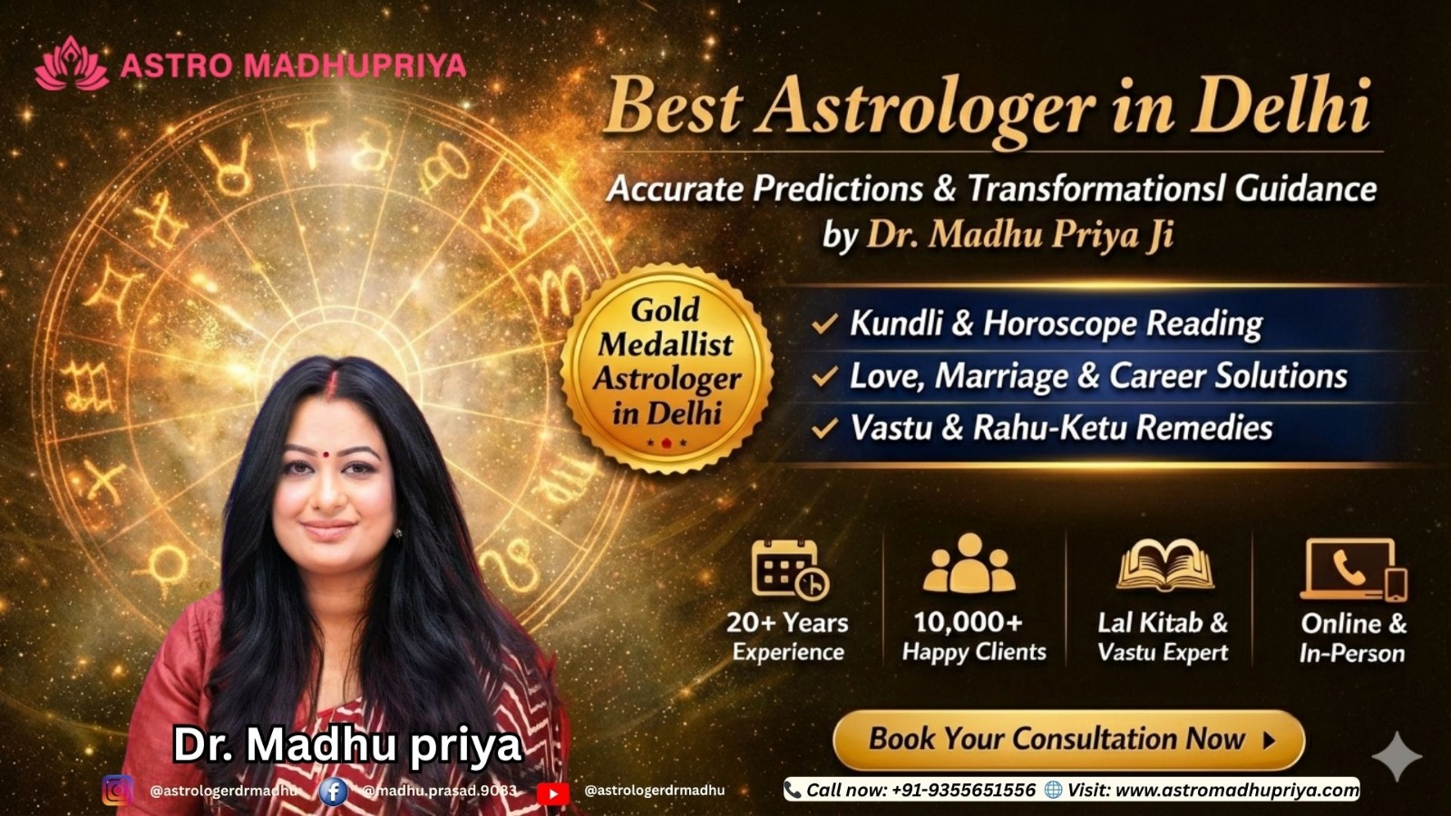 Best Astrologer in Delhi - Dr. Madhu Priya Ji