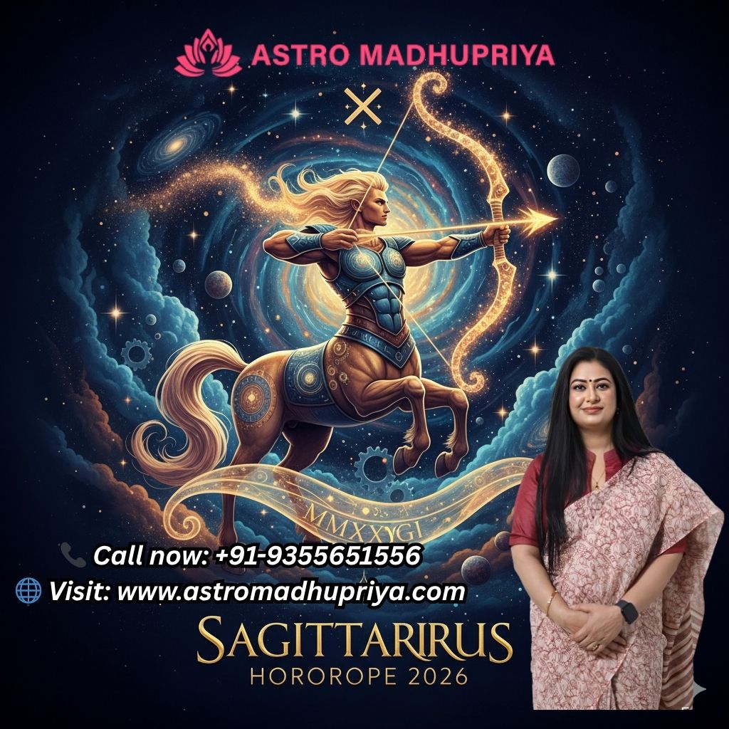 Sagittarius Horoscope 2026
Big Steps and Bold Results. Unexpected promotions, leadership roles, and international expansion are likely. Focus on long-term stability and professional persistence.
Deeper, Spiritual Relationships. Singles may find a soulmate through travel or digital means. Existing relationships deepen through shared responsibilities and understanding.
Stability After Struggle. Cash flow stabilizes from April, benefiting investments, real estate, and digital sources. Avoid speculative risks.
Mind-Body Balance is Key. Focus on healthy habits like diet, sleep, and stress management. Yoga and meditation are important for vitality.