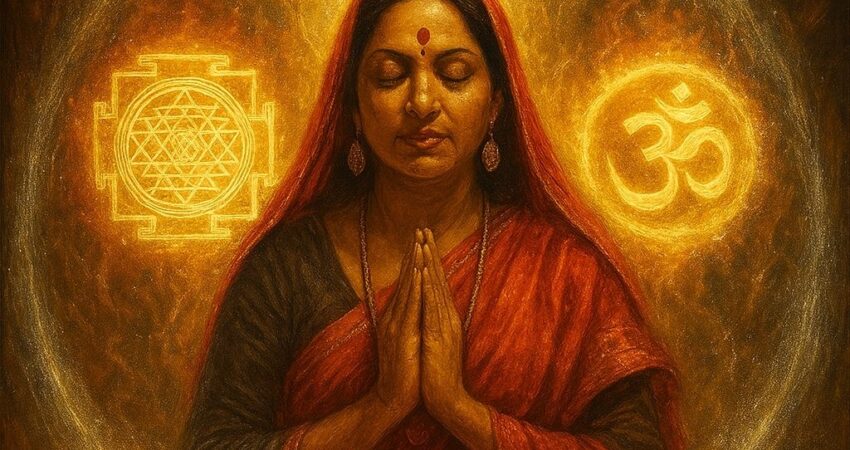 ब्लैक मैजिक ज्योतिषी एस्ट्रो मधुप्रिया की प्रचार छवि जिसमें एक व्यक्ति पारंपरिक पोशाक में ध्यान मुद्रा में बैठे हैं, हाथ जोड़कर प्रार्थना की स्थिति में। पृष्ठभूमि में ओम चिन्ह, ज्यामितीय यंत्र और आध्यात्मिक प्रकाश है। पीले अक्षरों में 'Black Magic Astrologer in Noida' शीर्षक है। नीचे वेबसाइट, कॉल नंबर और सोशल मीडिया हैंडल दिए गए हैं। कीवर्ड: ब्लैक मैजिक विशेषज्ञ नोएडा, तांत्रिक ज्योतिष, एस्ट्रो मधुप्रिया, आध्यात्मिक समाधान।