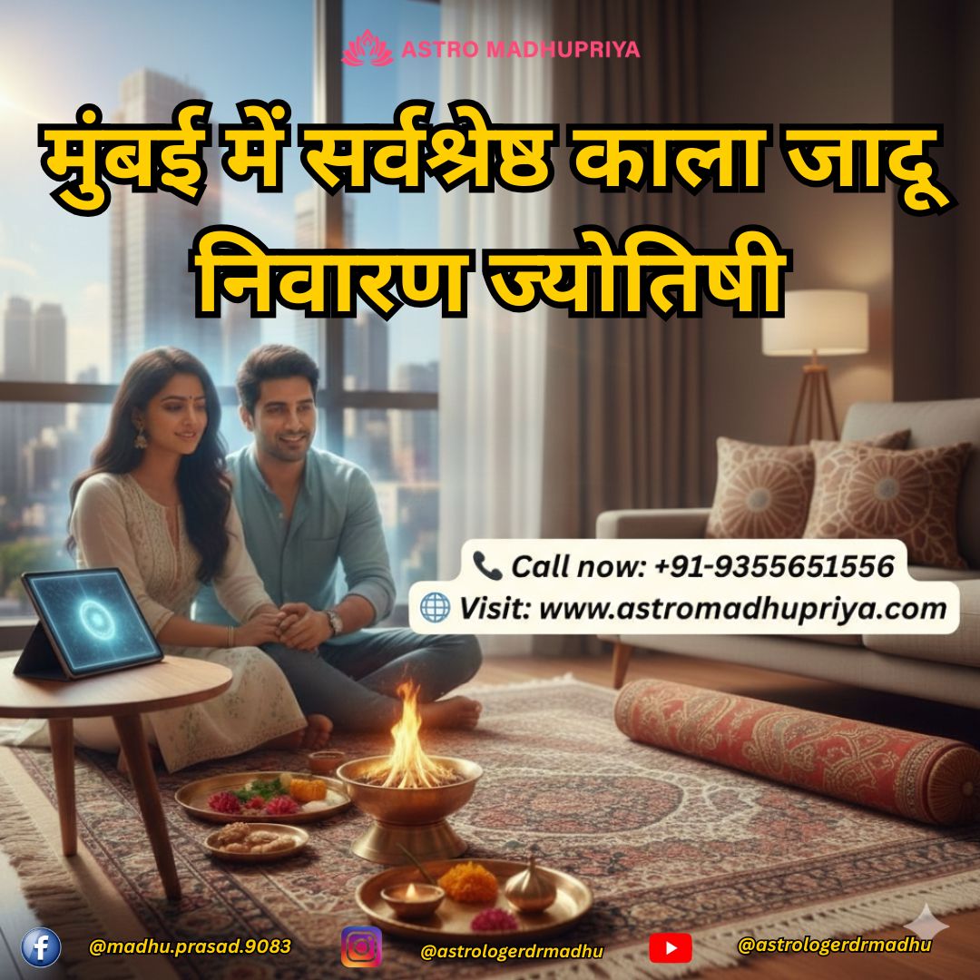 Dr. Madhu Priya performing Vedic ritual for black magic removal in Mumbai.